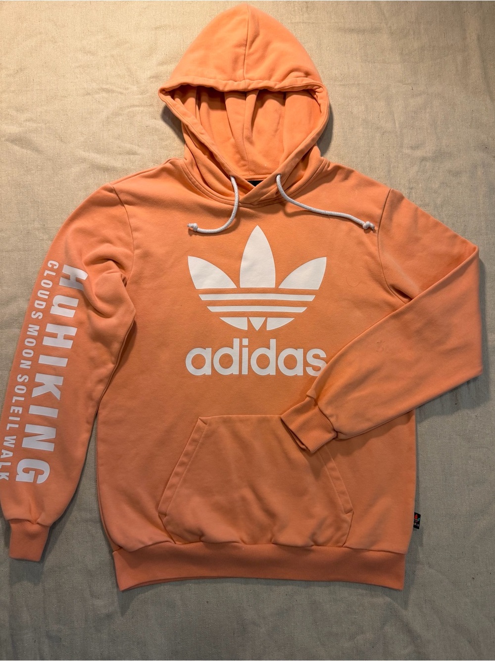 Adidas x Pharrell Williams Hoodie Medium Peach Hu Hiking Clouds Moon Soleil Walk